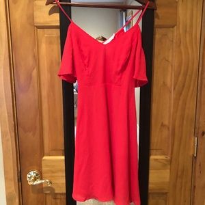 BUSH Slip Shoulder Detail Dress Red Size Medium